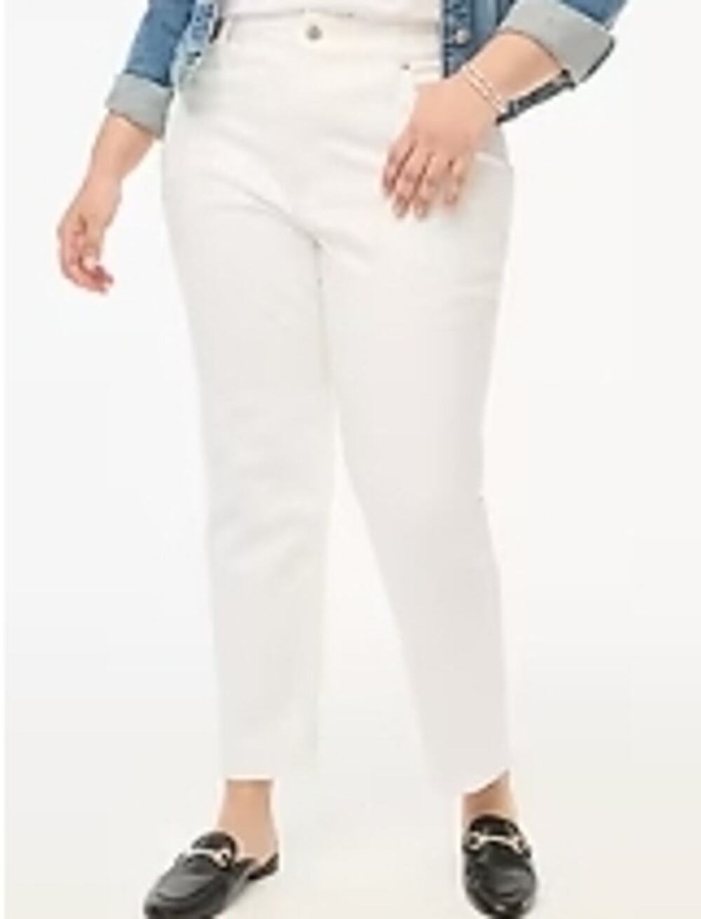 J. Crew Factory Curvy Essential Straight White Jean Size 32 NWT
